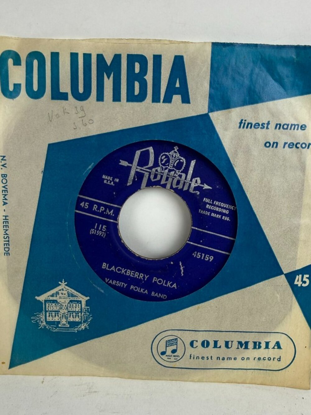 Varsity Polka Band – Holka Polka 7" Red Vinyl 45 RPM Royale
